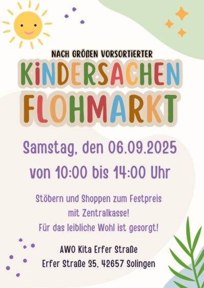 4. Kindersachen Flohmarkt der AWO Kita Erfer Strasse